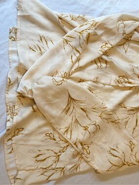 a new day Cream colored shirt with Gold Floral Sketch
